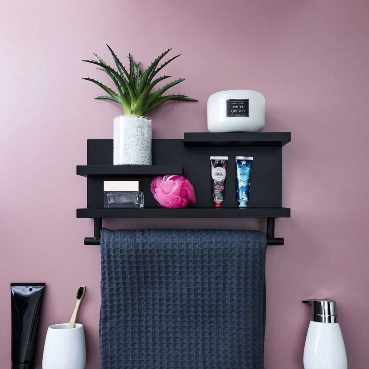 The Home Deco Factory Etagère murale bois noir
