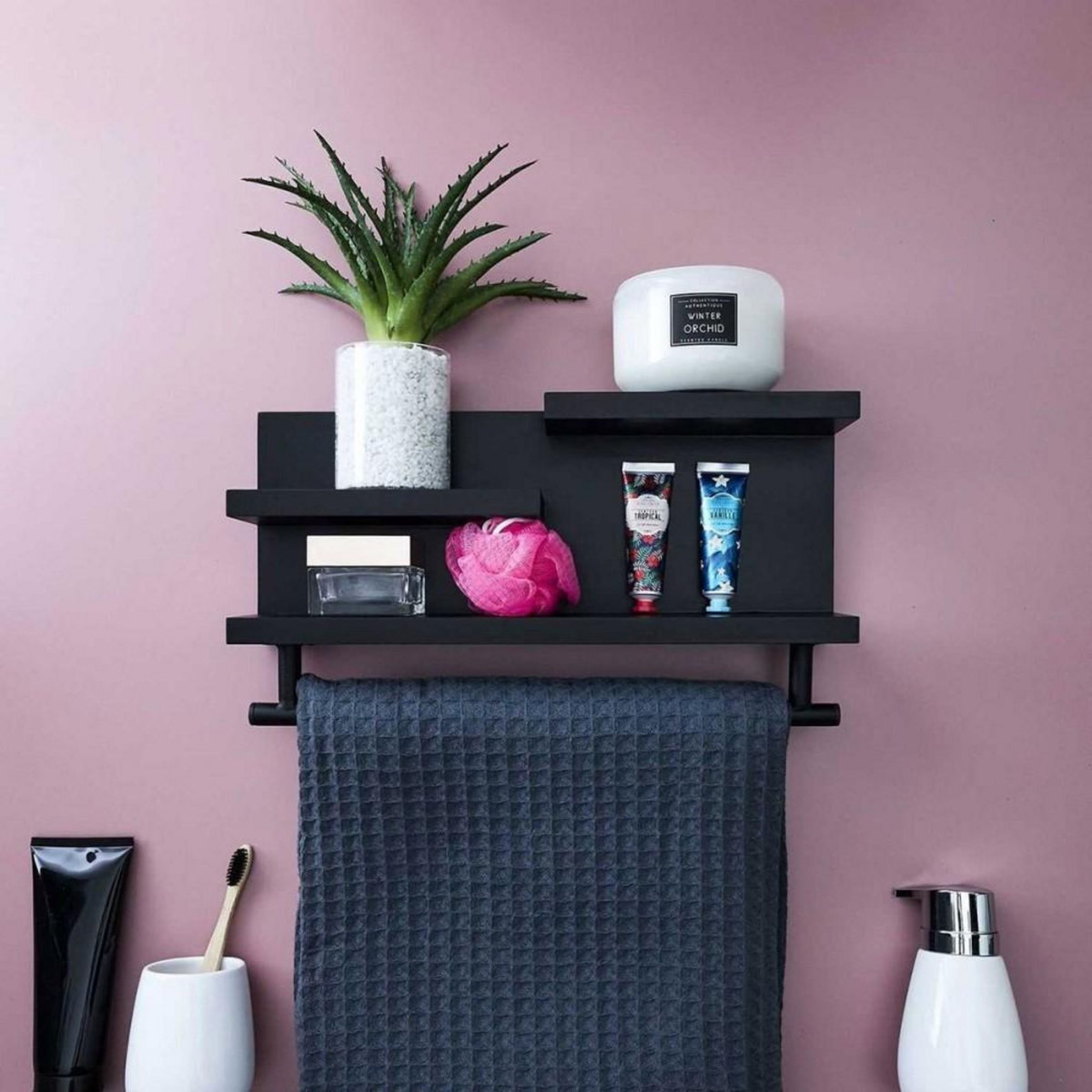 The Home Deco Factory Etagère murale bois noir
