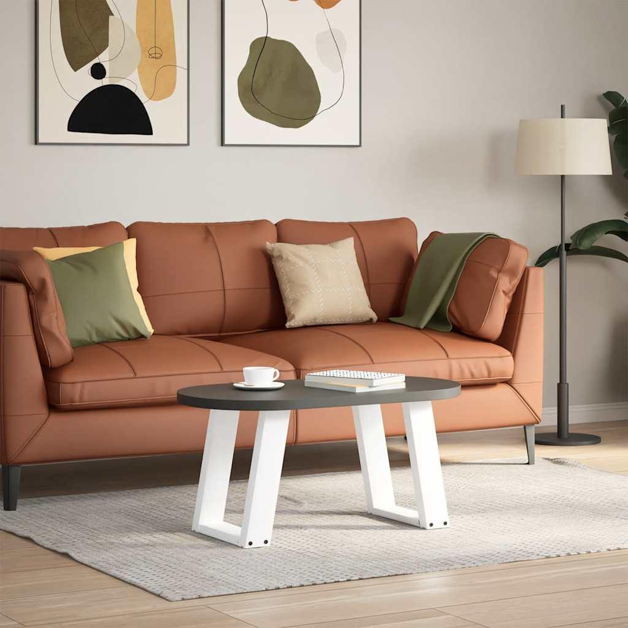 Voir la diapositive 3 : VIDAXL Pieds de table basse forme de U 2 pcs blanc 28x(42-43) cm acier