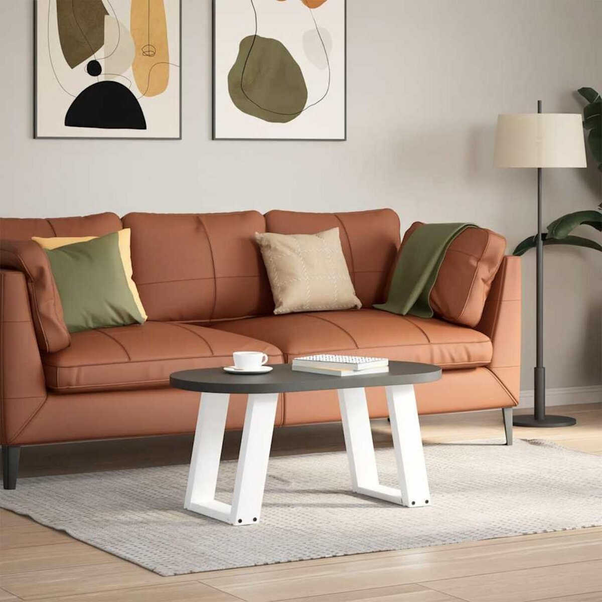 VIDAXL Pieds de table basse forme de U 2 pcs blanc 28x(42-43) cm acier