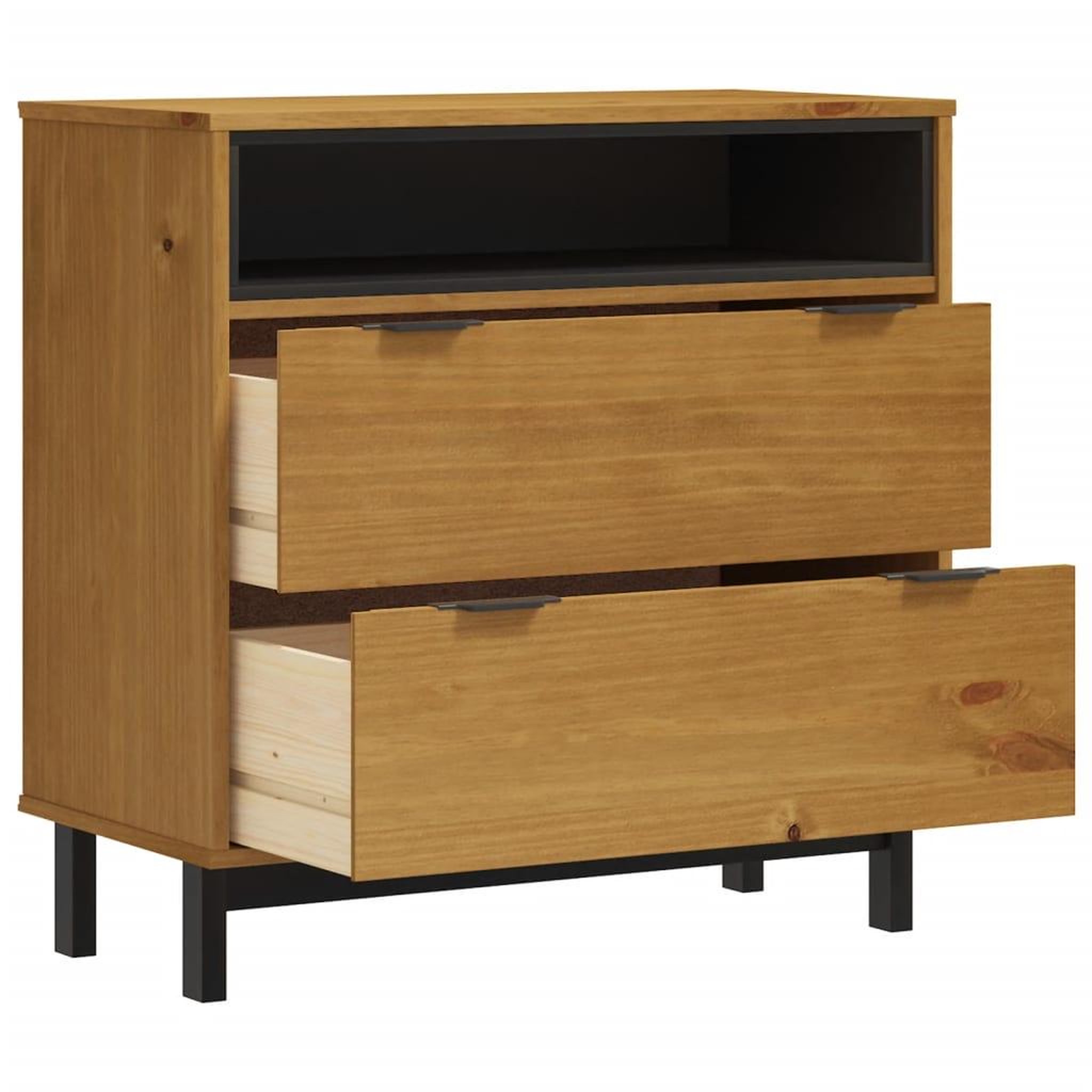 Voir la diapositive 4 : VIDAXL Commode flam 80x40x80 cm bois de pin massif