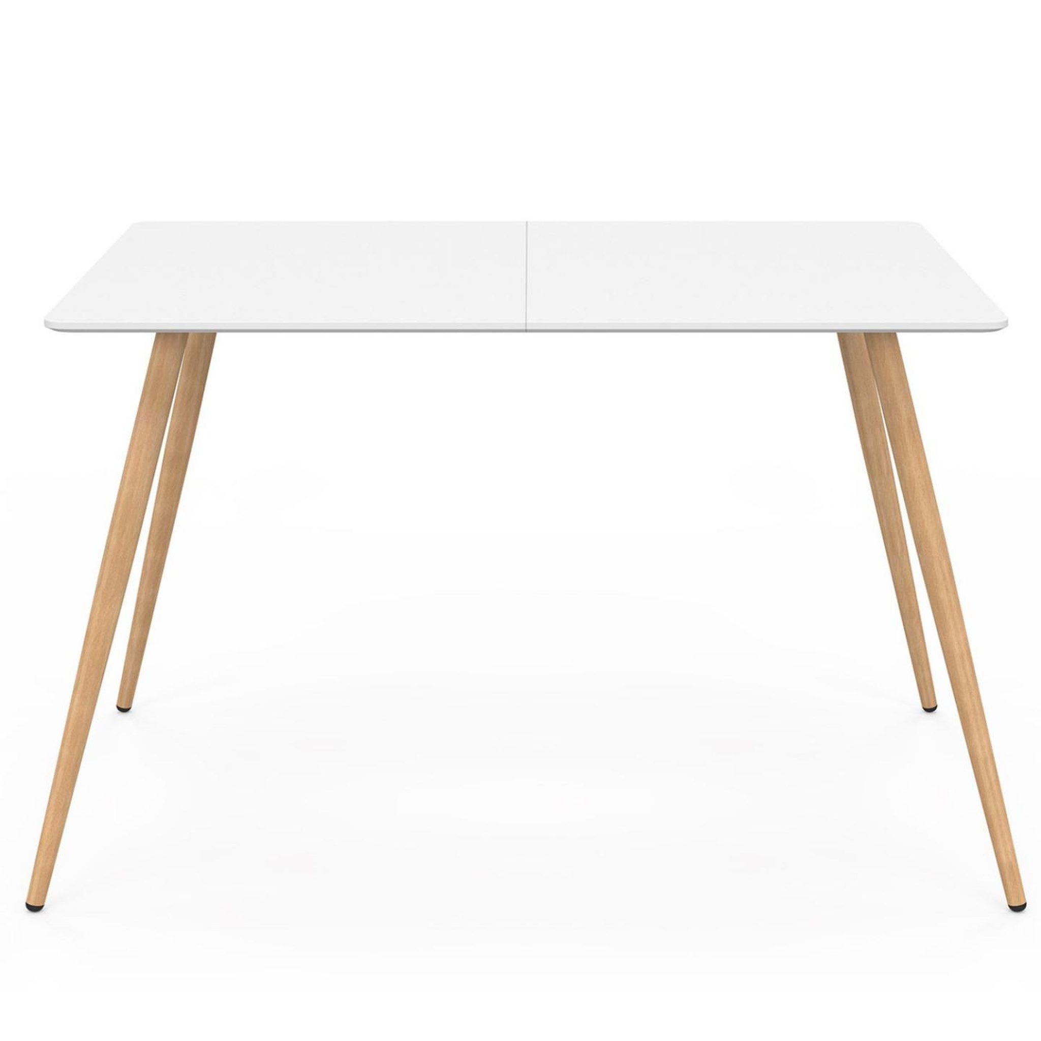 Voir la diapositive 3 : ID MARKET Table à manger scandinave rectangle sara 6 personnes blanche 120 cm
