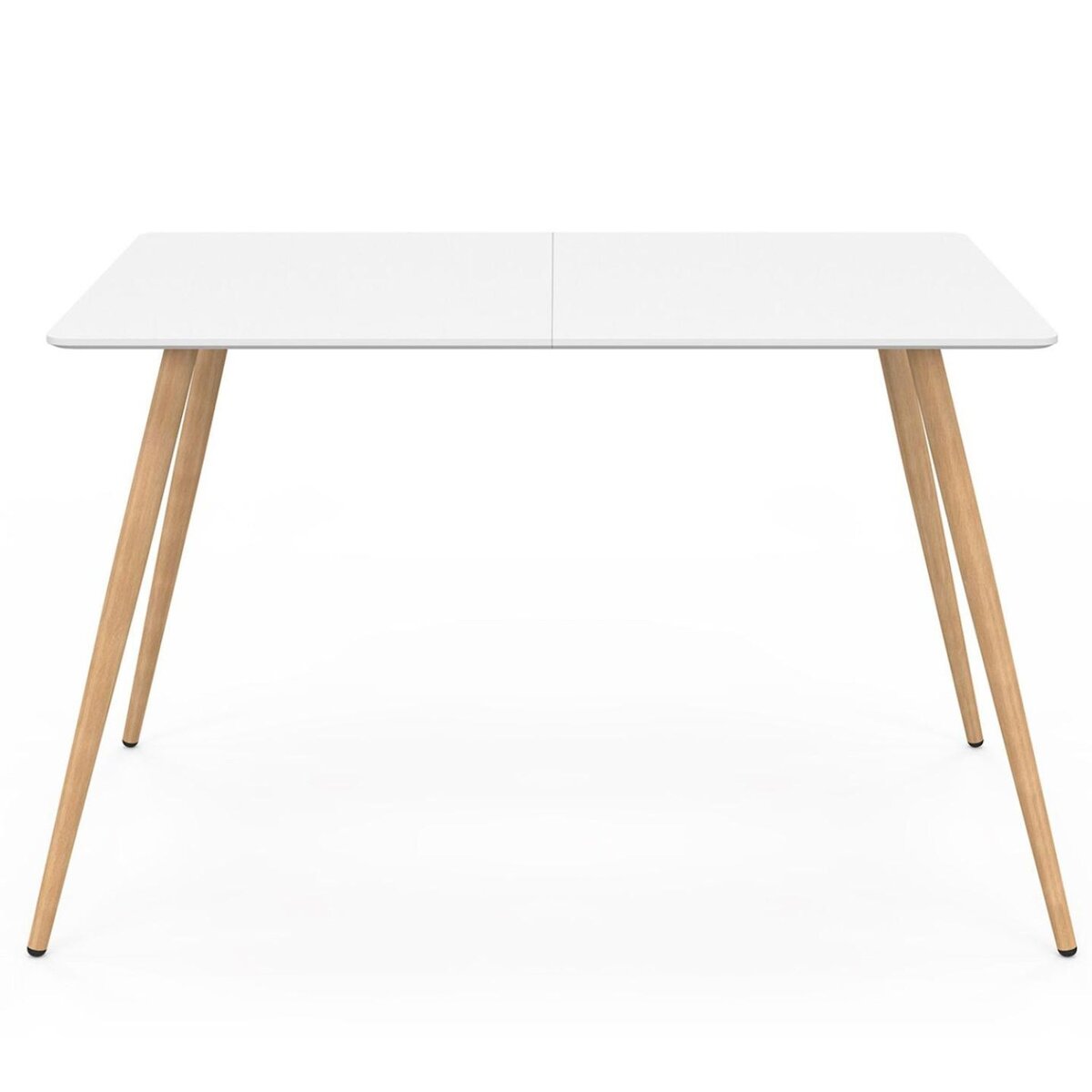 ID MARKET Table à manger scandinave rectangle SARA 6 personnes blanche 120 cm