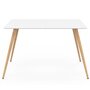 Voir la diapositive 3 : ID MARKET Table à manger scandinave rectangle SARA 6 personnes blanche 120 cm