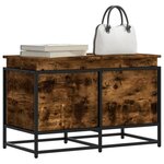 VIDAXL Boîte de rangement avec couvercle chene fume bois d'ingenierie