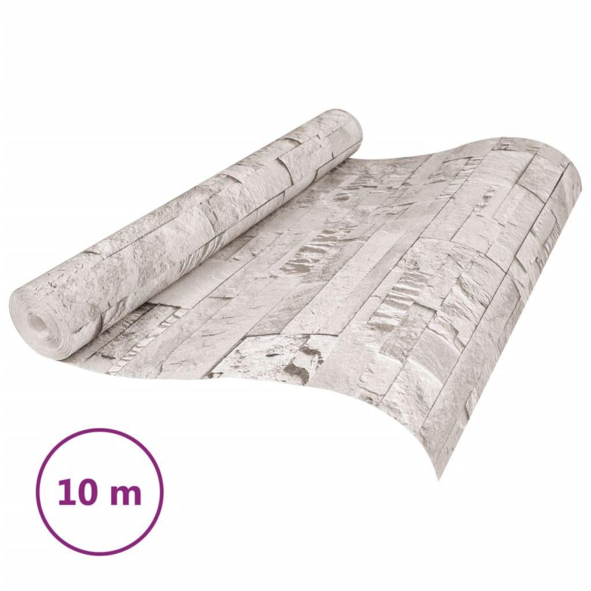 VIDAXL Papier peint 3D aspect de pierre creme 10x0,53 m non tisse