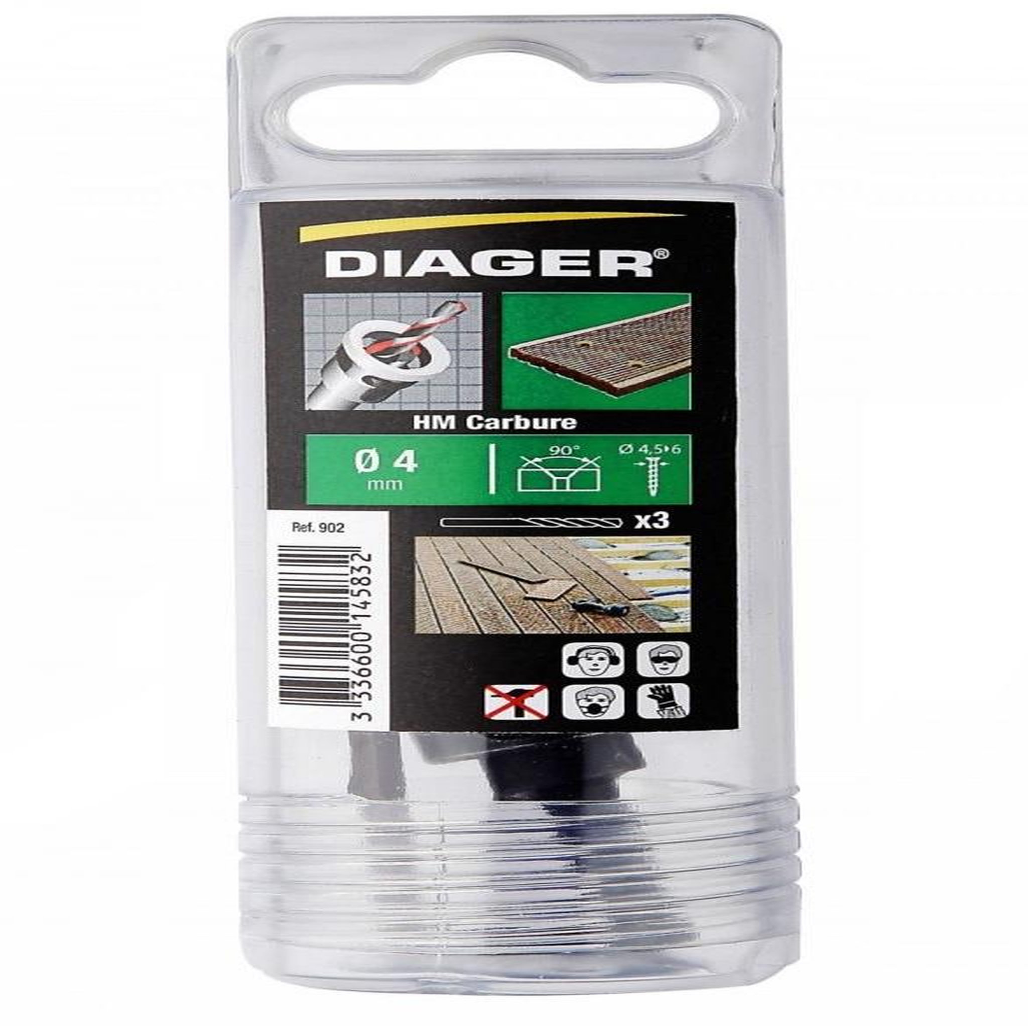 DIAGER Mèches spéciales  Kit terrasse  Ø 4 mm - 3 pièces