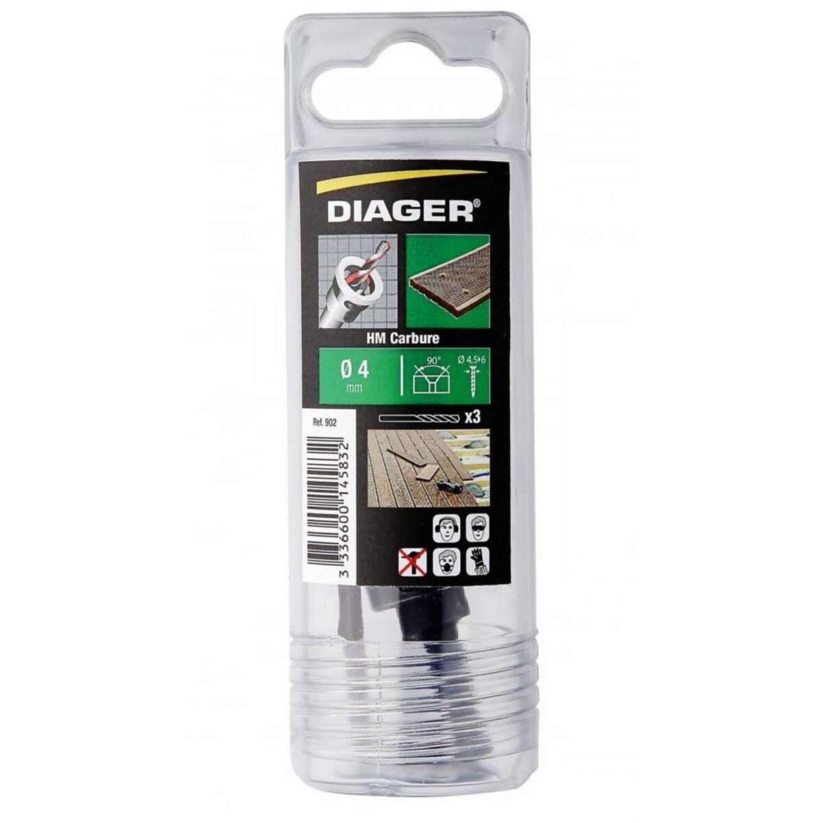 DIAGER Mèches spéciales  Kit terrasse  Ø 4 mm - 3 pièces