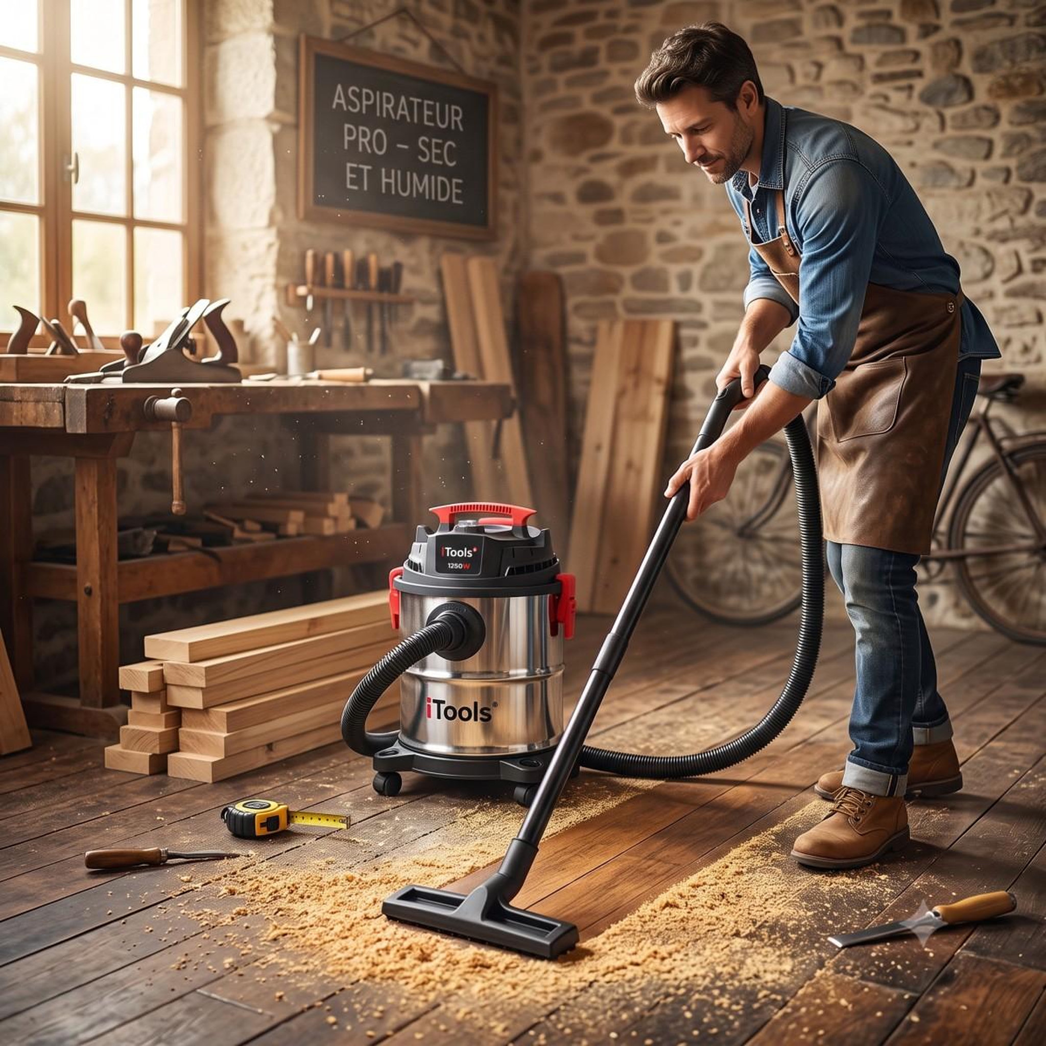 Voir la diapositive 2 : iTools Aspirateur eau et poussière 20l 1250w inox filtre hepa aspirateur d'atelier fonction souffleur aspiration 18kpa ipx4 itools