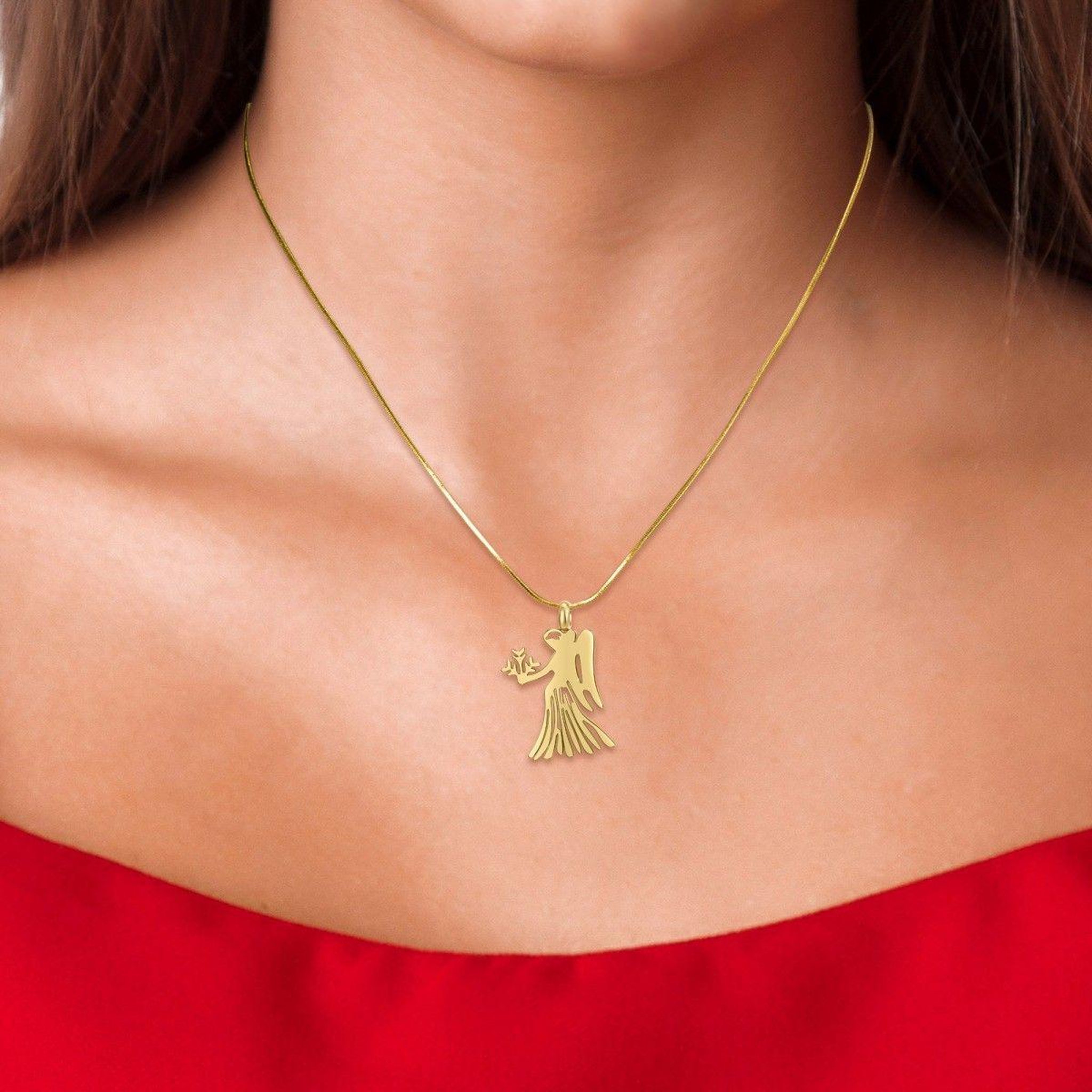 Voir la diapositive 2 : SC BOHEME Collier astrologie  Vierge  SC Bohème en Acier Finement doré