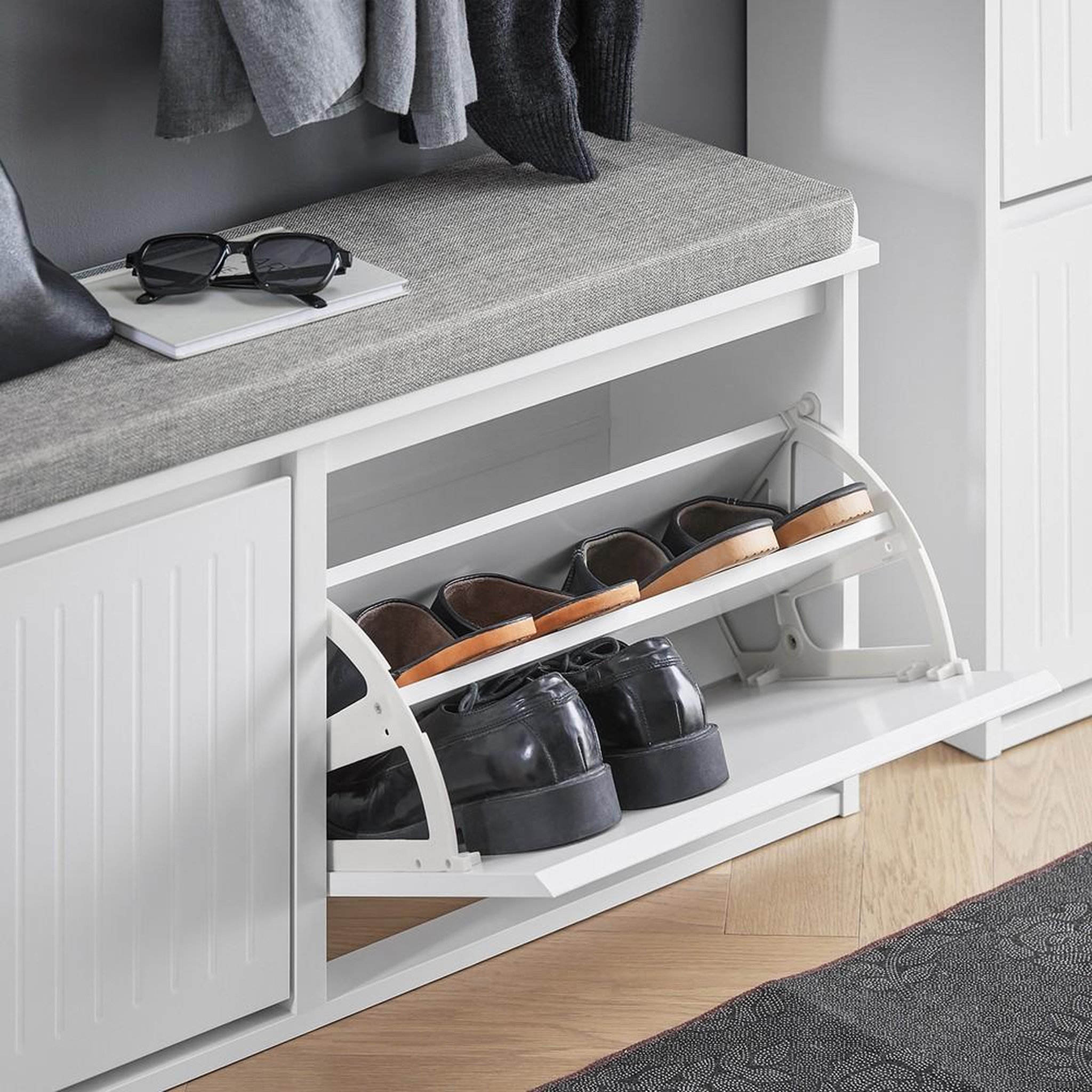 Voir la diapositive 5 : SOBUY SoBuy - Banc de rangement à chaussures avec deux portes - Moderne - FSR98-XL