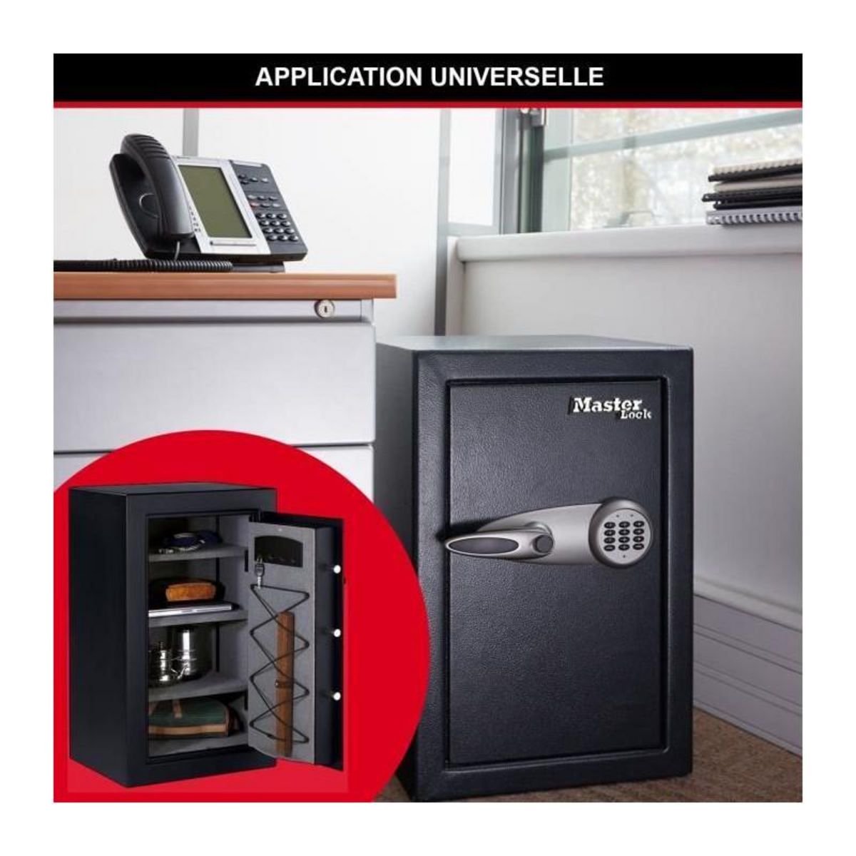 Master lock Coffre-Fort Haute Sécurité [Combinaison Électronique] [XXL 169 Litres] - T0-331ML