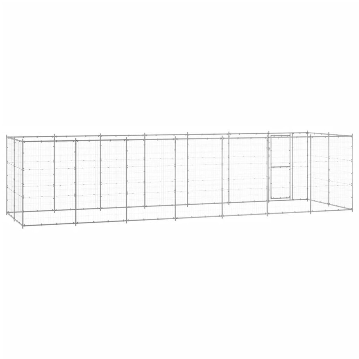 VIDAXL Chenil exterieur Acier galvanise 16,94 m²