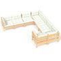 Voir la diapositive 2 : VIDAXL Salon de jardin 8 pcs avec coussins creme Bois de pin massif