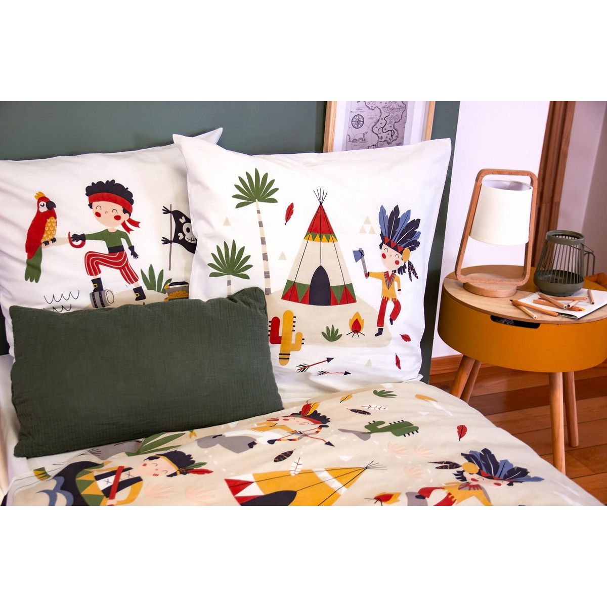 Home collection Parure housse de couette 2pcs 140x200 100% coton 57 fils - pirate