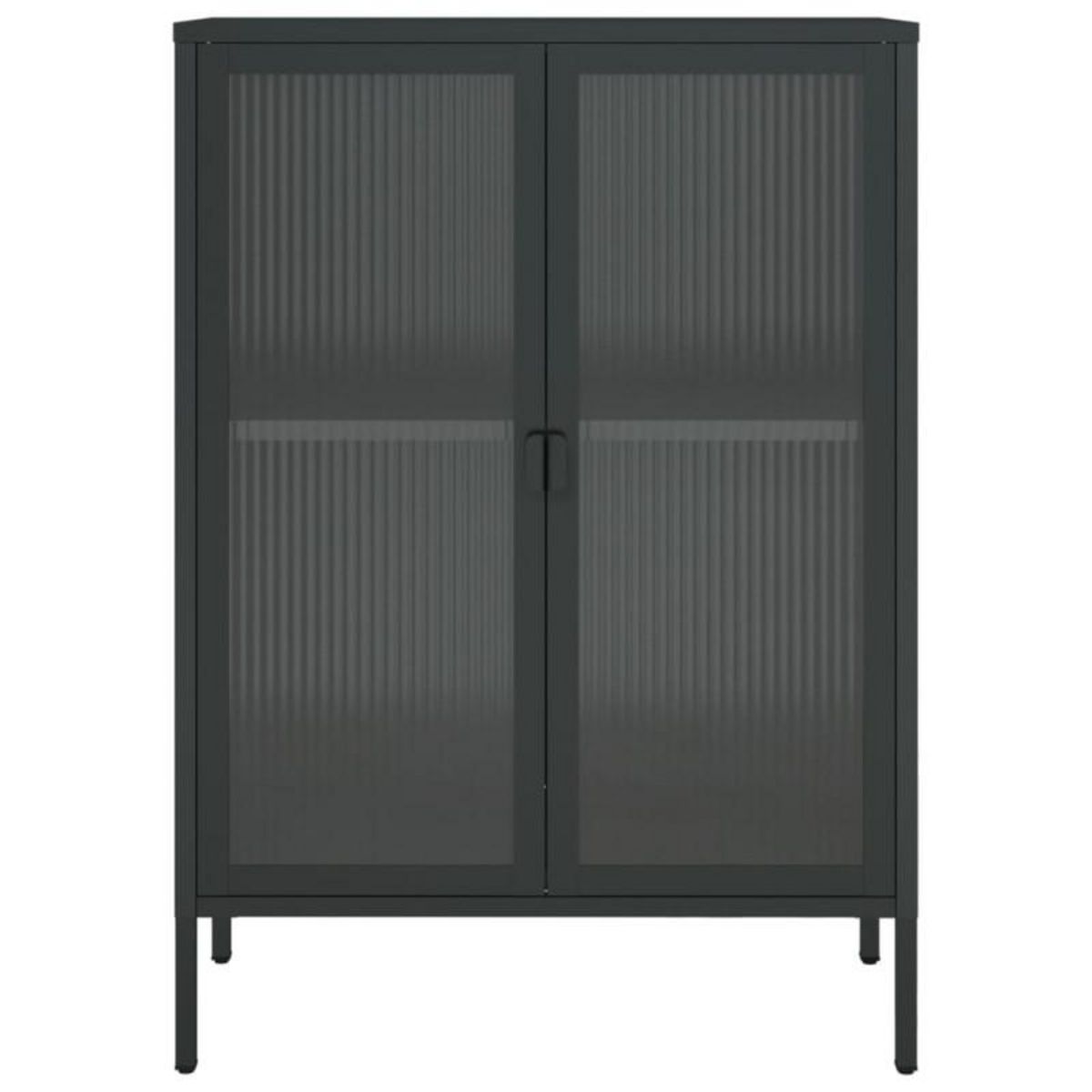 VIDAXL Buffet noir 75x35x105 cm verre et acier