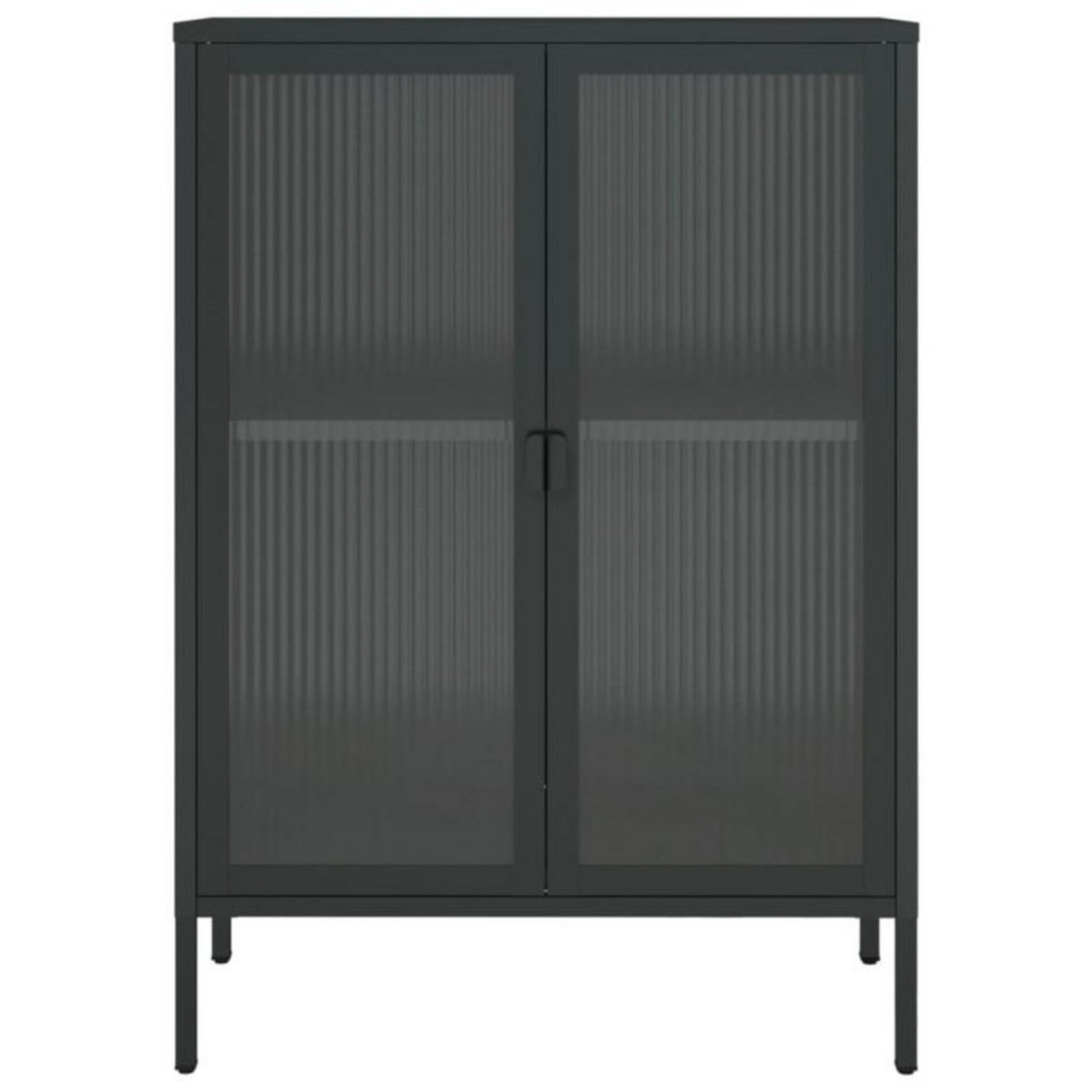 VIDAXL Buffet noir 75x35x105 cm verre et acier