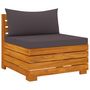 Voir la diapositive 4 : VIDAXL Salon de jardin 5 pcs avec coussins Bois d'acacia solide