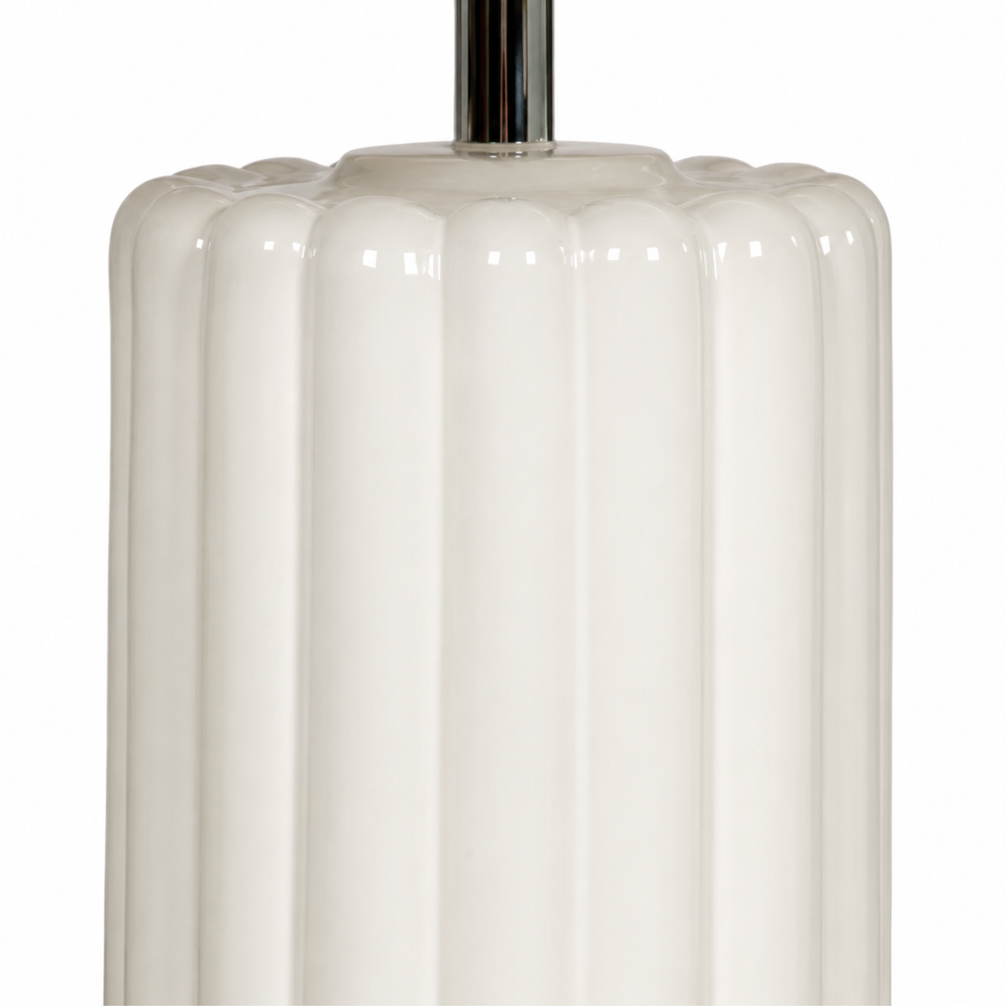 Voir la diapositive 6 : MAISON PAVANE Lampe à poser en céramique blanche-Palladio