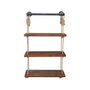 Voir la diapositive 1 : TOILINUX Etagère murale design industriel Garo - L. 60 x H. 120 cm - Marron
