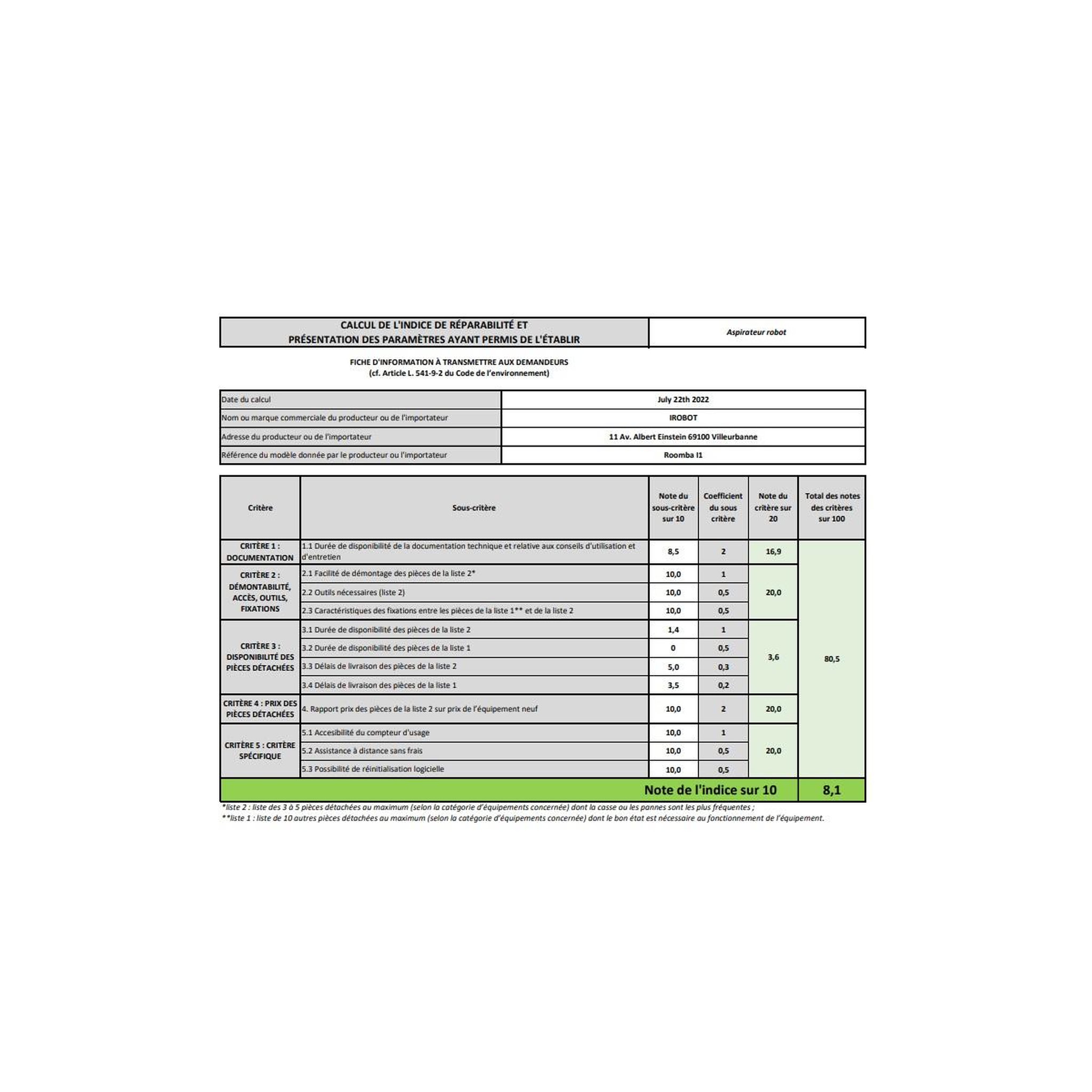 Voir la diapositive 3 : IROBOT Aspirateur robot connecté - I115840