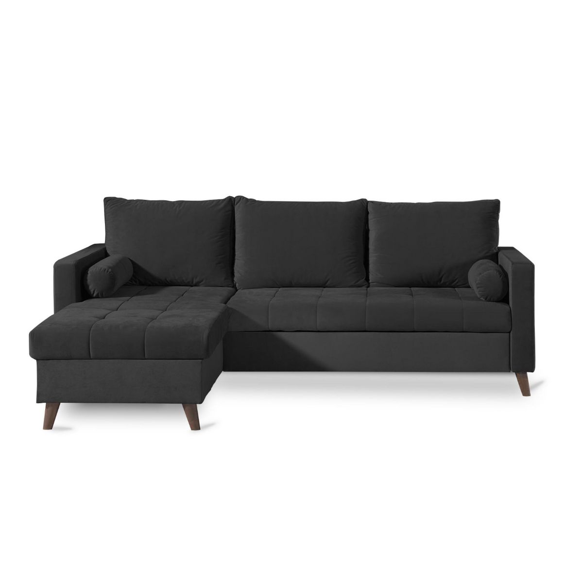 BEST MOBILIER Polar - canapé d'angle réversible convertible - en velours au design scandinave - 4 places