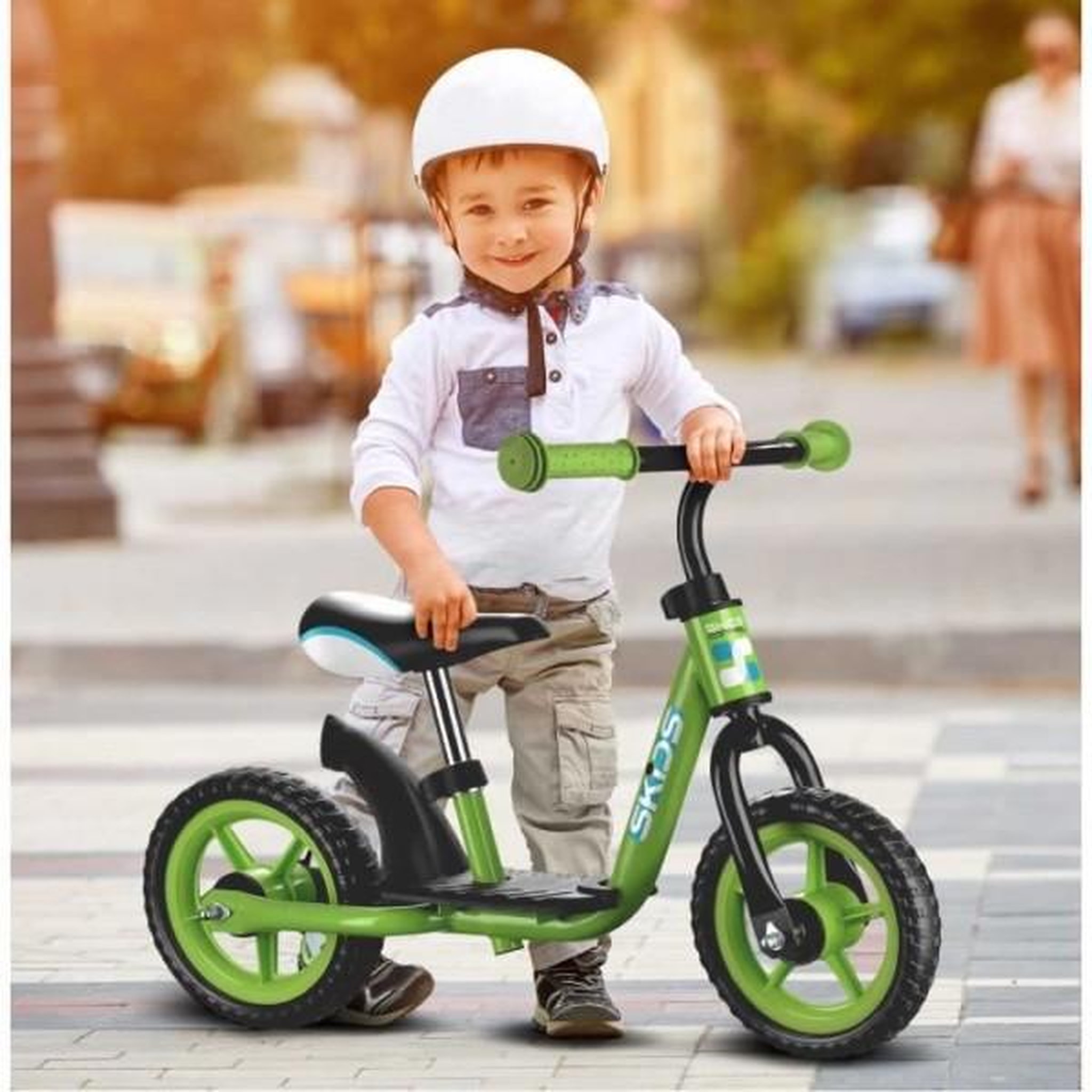 Voir la diapositive 4 : MARKET24 Draisienne Velo  avec repose-pieds - Vert - SKIDS CONTROL