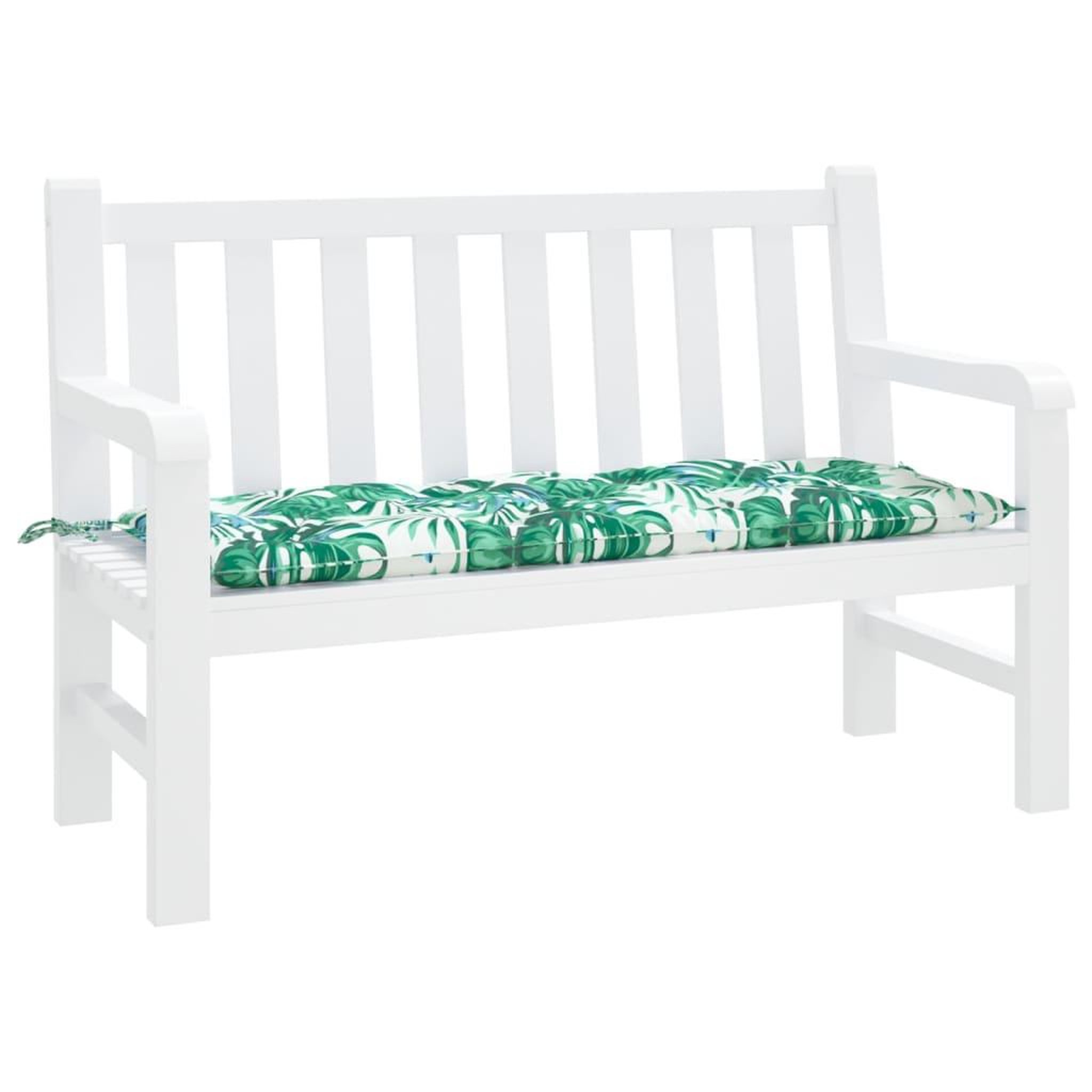 Voir la diapositive 3 : VIDAXL Coussin de banc de jardin motif de feuilles 120x50x7 cm