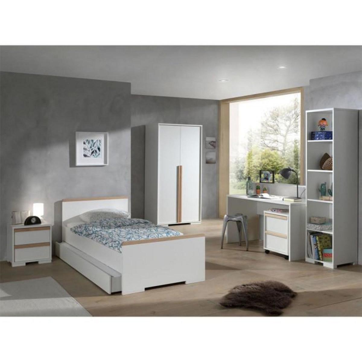 Paris Prix Chambre Complète Enfant 7P  London II  Blanc