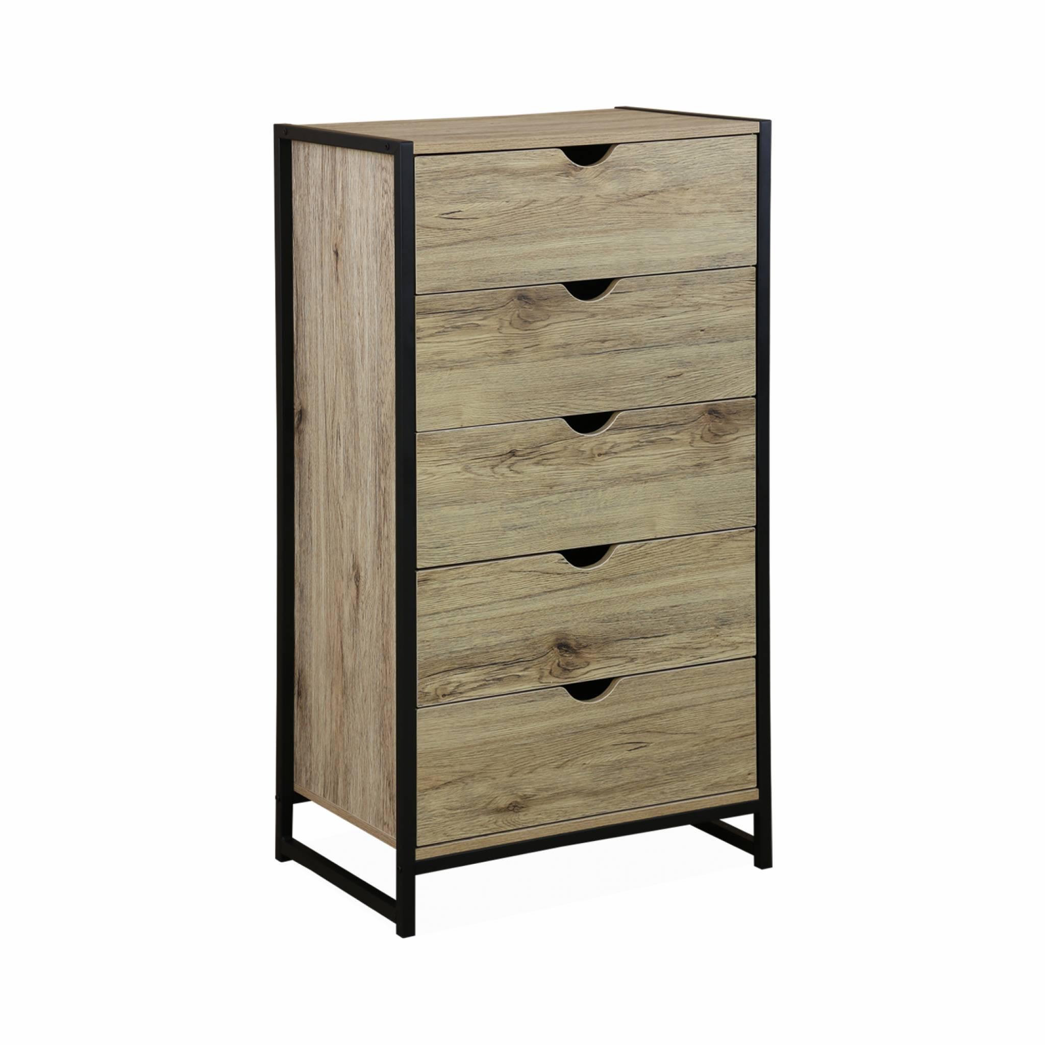 Voir la diapositive 1 : SWEEEK Commode. Loft. chiffonnier avec 5 tiroirs L 60 cm x l 40 cm x H 110 cm