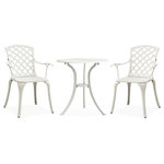 VIDAXL Ensemble de bistro 3 pcs Aluminium coule Blanc