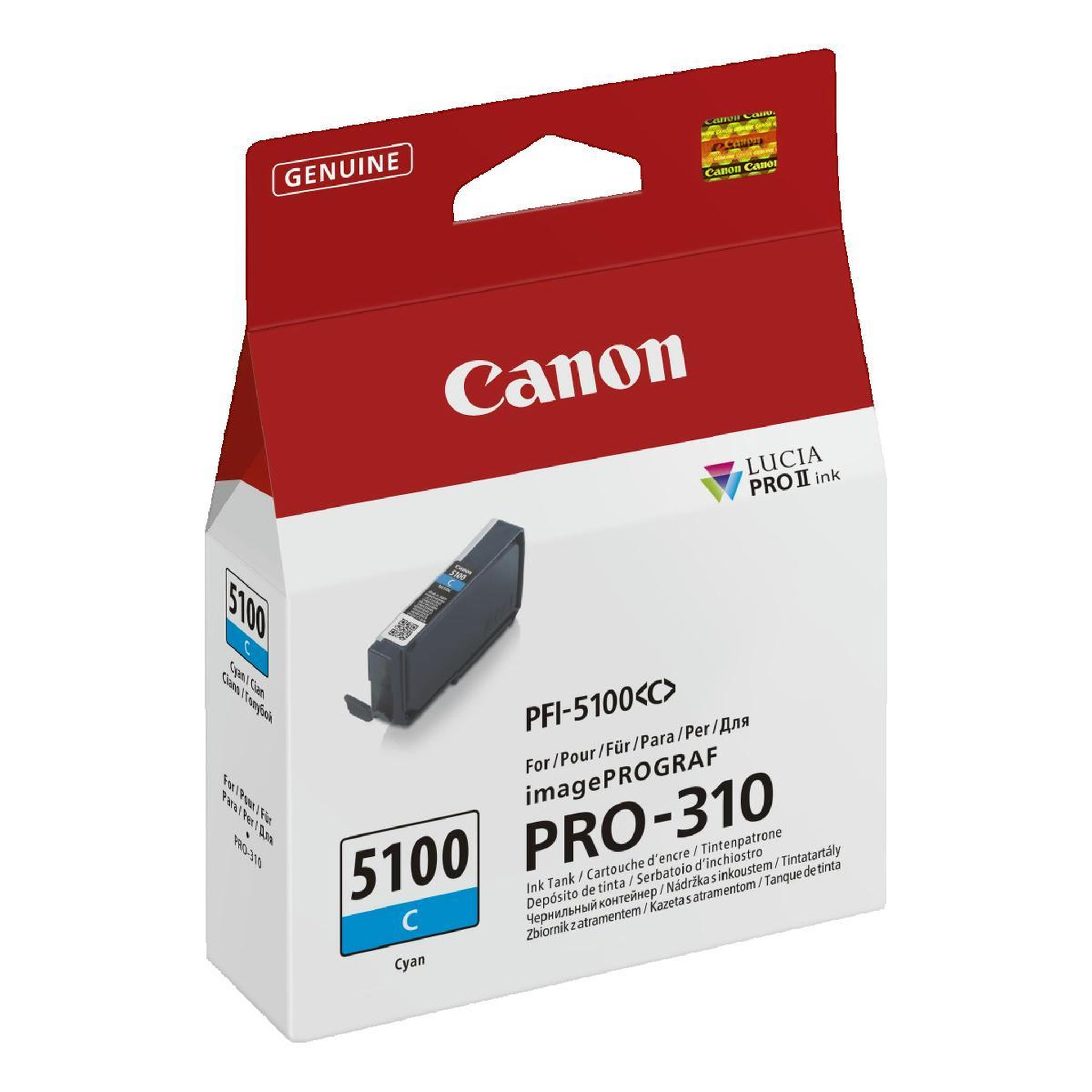Voir la diapositive 3 : Canon Cartouche d'encre Canon PFI-5100 C cyan