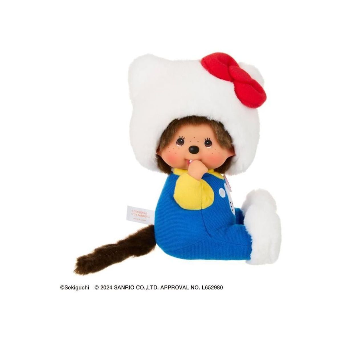 BANDAI Peluche - BANDAI - Monchhichi - SE205035 - Hello Kitty Assis - 20 cm