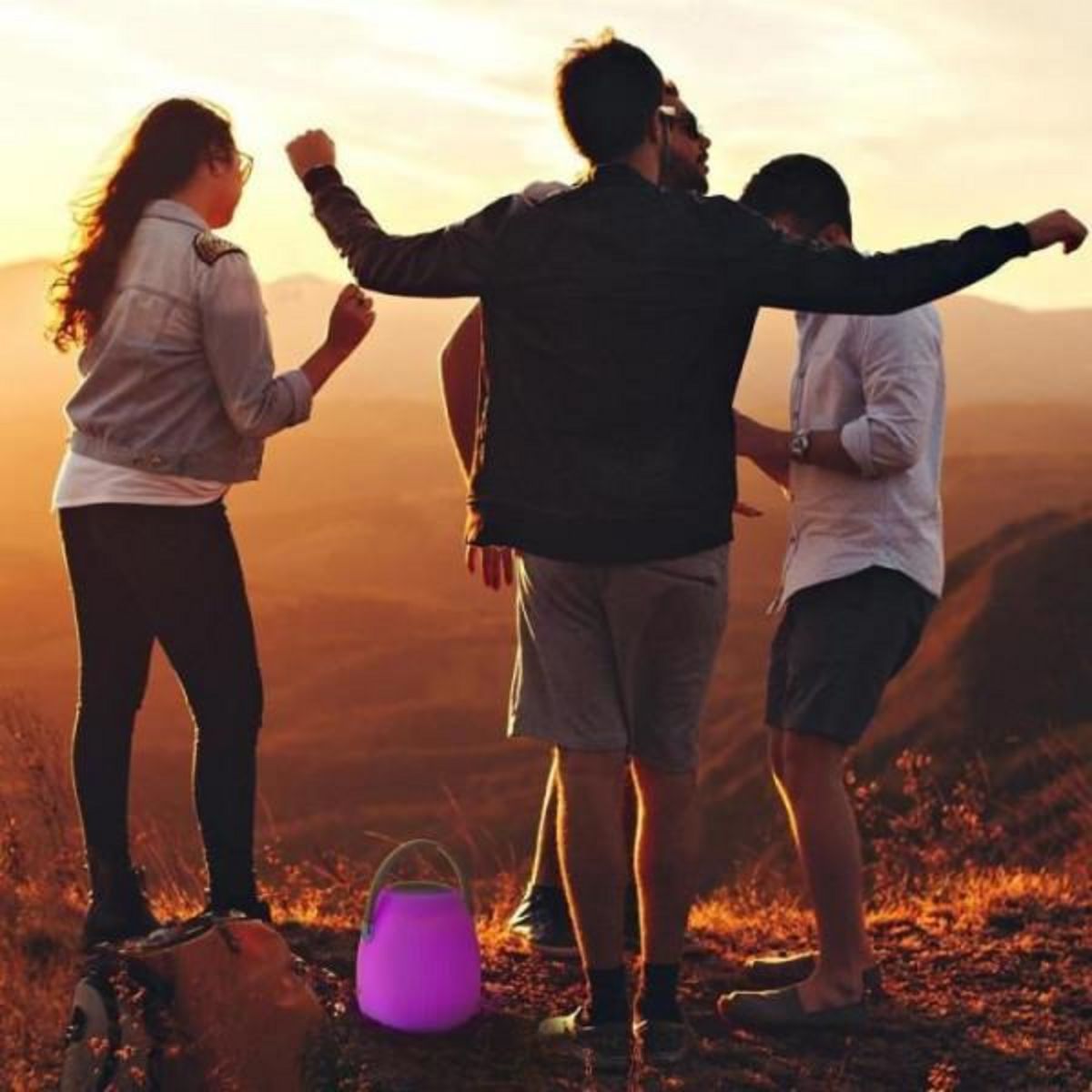 Lumisky Lampe enceinte bluetooth sans fil - LUMISKY - MINI MAY PLAY - H23 cm - LED blanc et multicolore dimmable