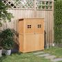 Voir la diapositive 6 : OUTSUNNY Abri de jardin armoire de jardin remise pour outils sur pied dim. 128L x 50l x 164H cm 2 étagères 2 portes 2 fenêtres toit bitumé étanche bois massif sapin pré-huilé