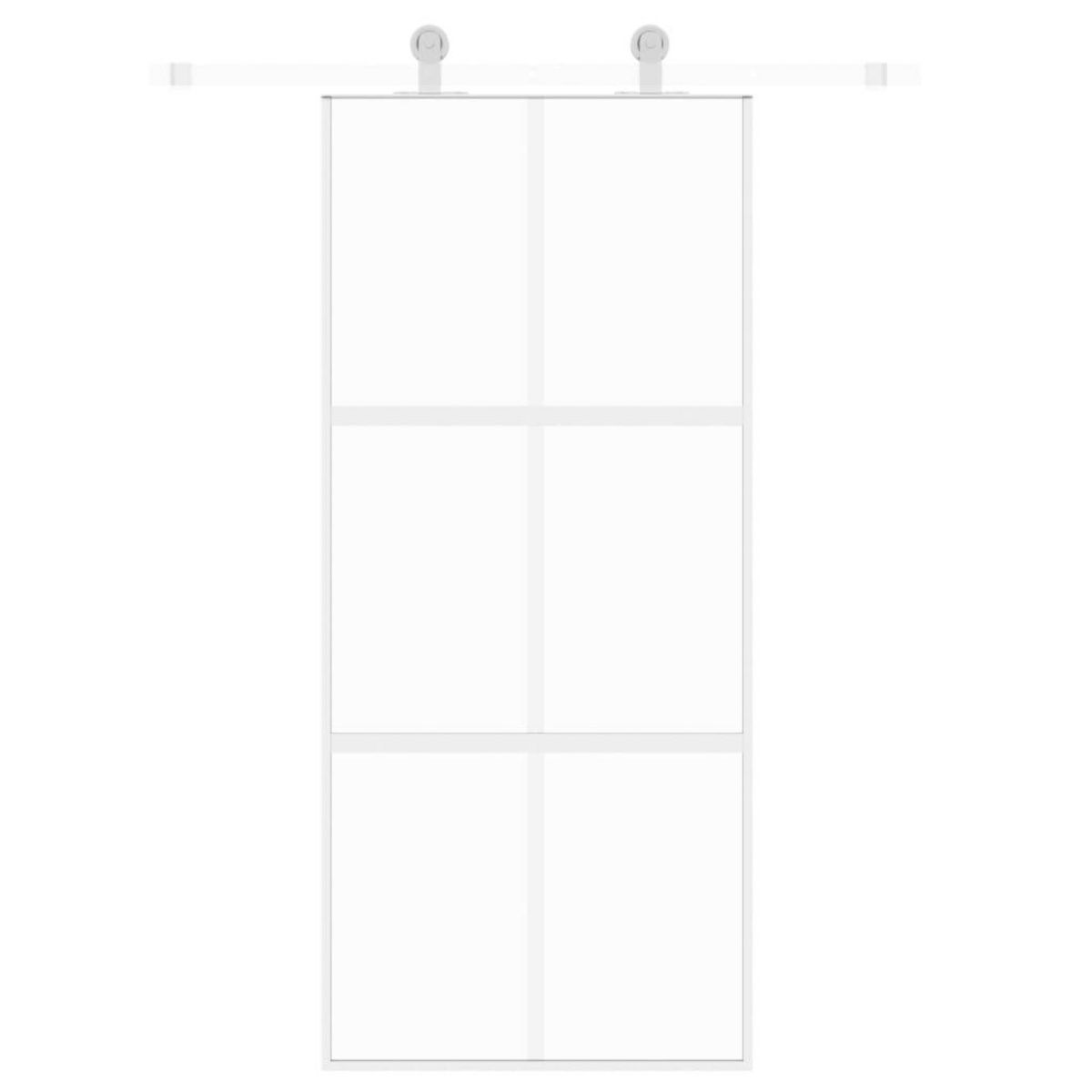 VIDAXL Porte coulissante blanc 90x205 cm verre trempe aluminium
