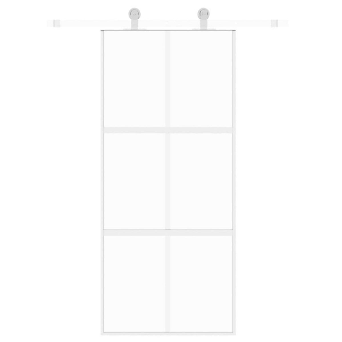 VIDAXL Porte coulissante blanc 90x205 cm verre trempe aluminium