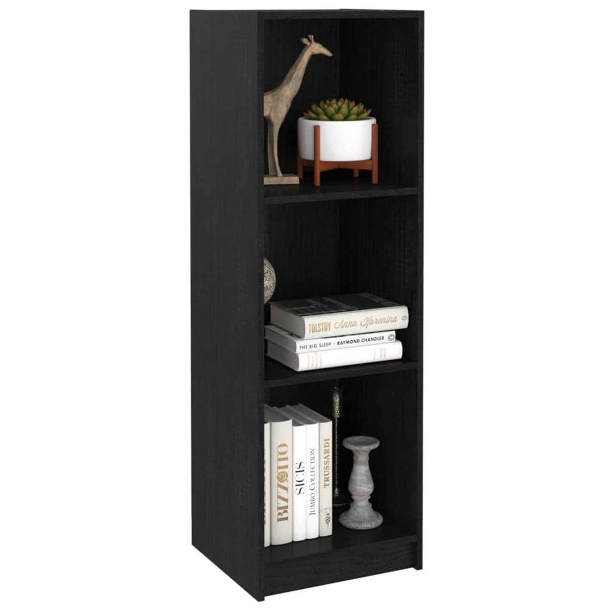 VIDAXL Bibliotheque/Separateur de piece Noir 36x33x110 cm Pin massif
