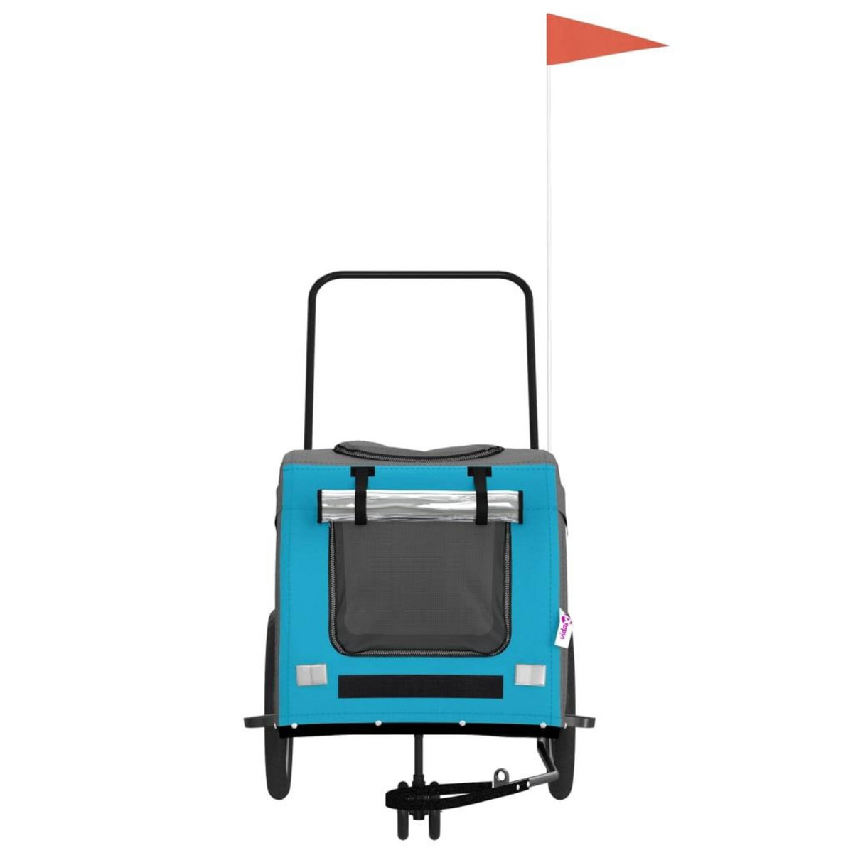 VIDAXL Remorque de velo pour animaux de compagnie bleu et gris