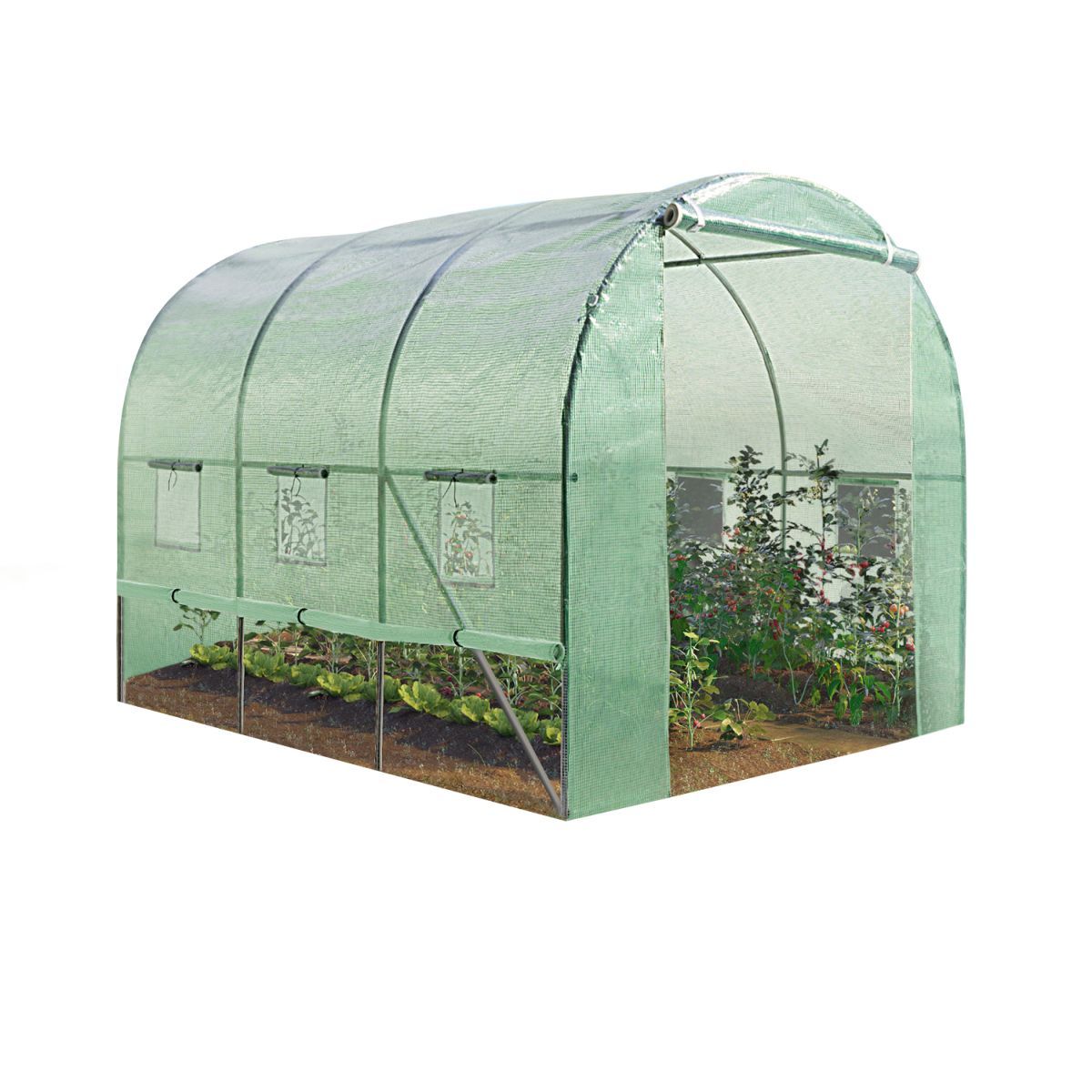 Jardikt Serre de jardin 3x2m - 4 saisons Zip 3 arceaux 130 gr