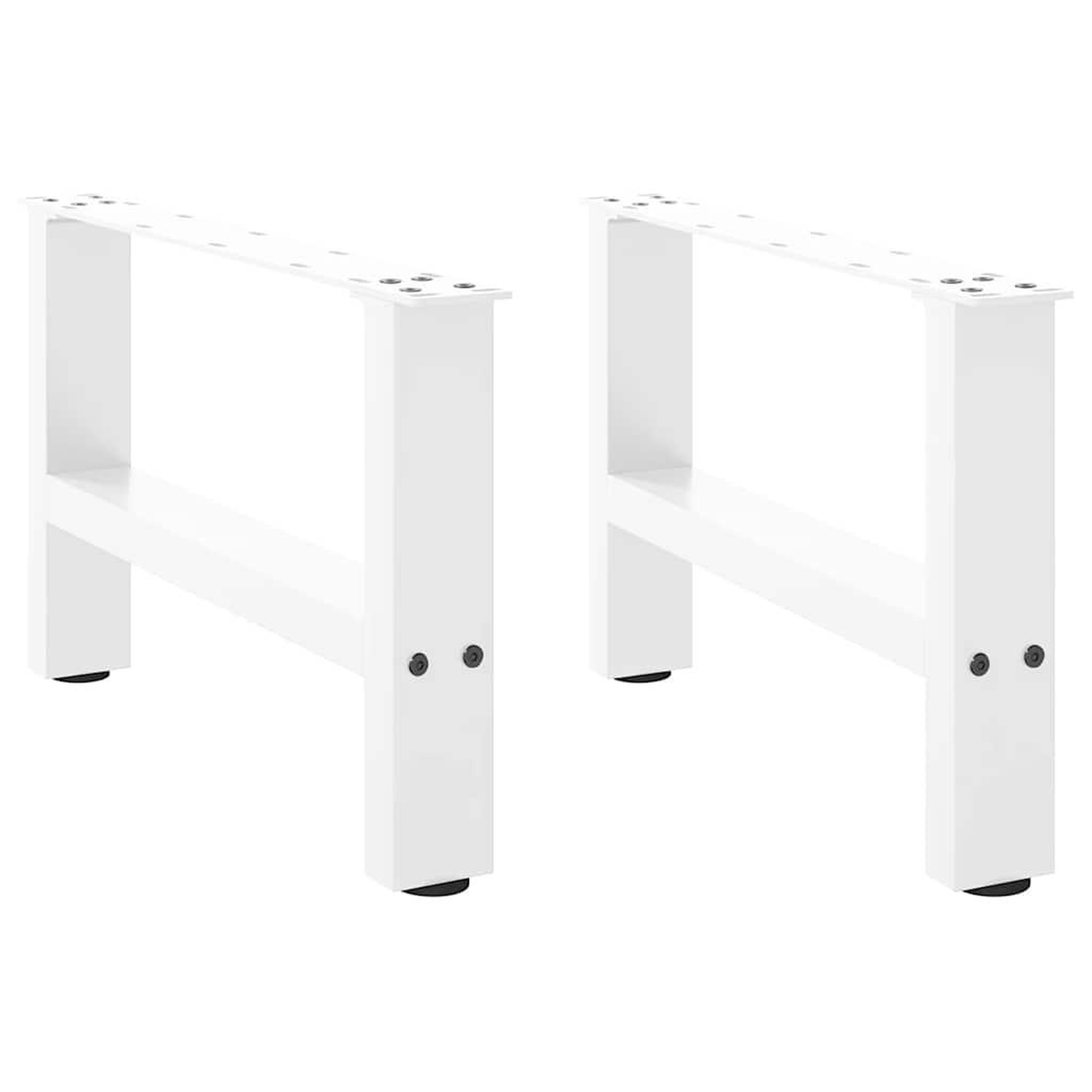Voir la diapositive 2 : VIDAXL Pieds de table basse blanc 2 pcs 50x(30-31) cm acier