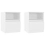 Voir la diapositive 2 : VIDAXL Tables de chevet 2 pcs Blanc 40x40x50 cm Aggloméré