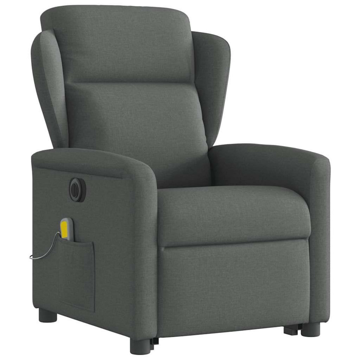 VIDAXL Fauteuil inclinable de massage electrique Gris fonce Tissu