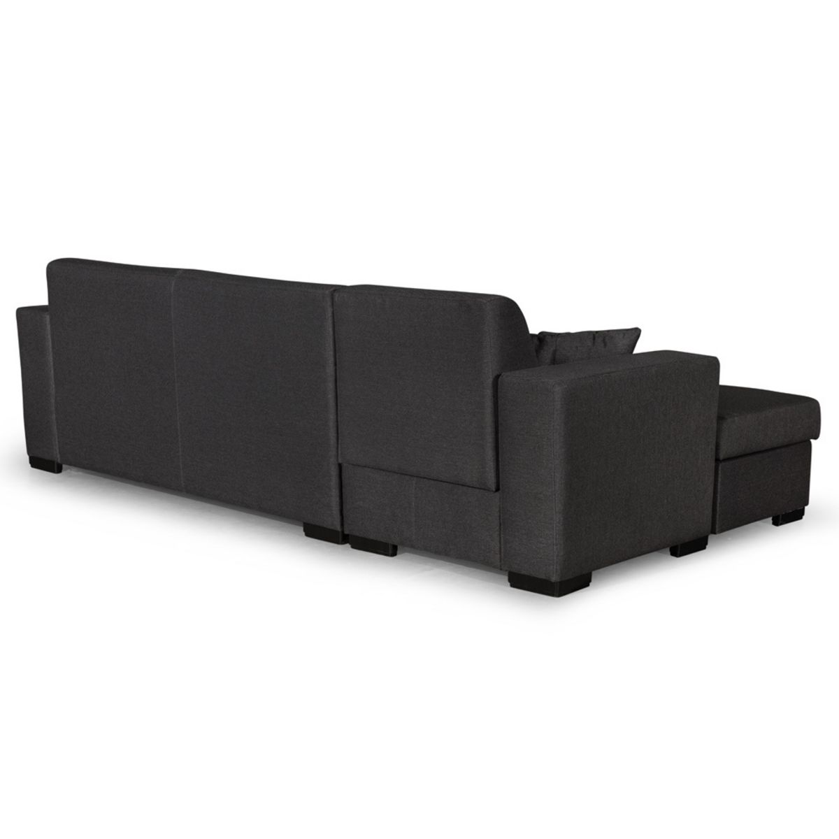 Canapé d'angle gauche convertible  4 places avec coffre tissu CARIBEA