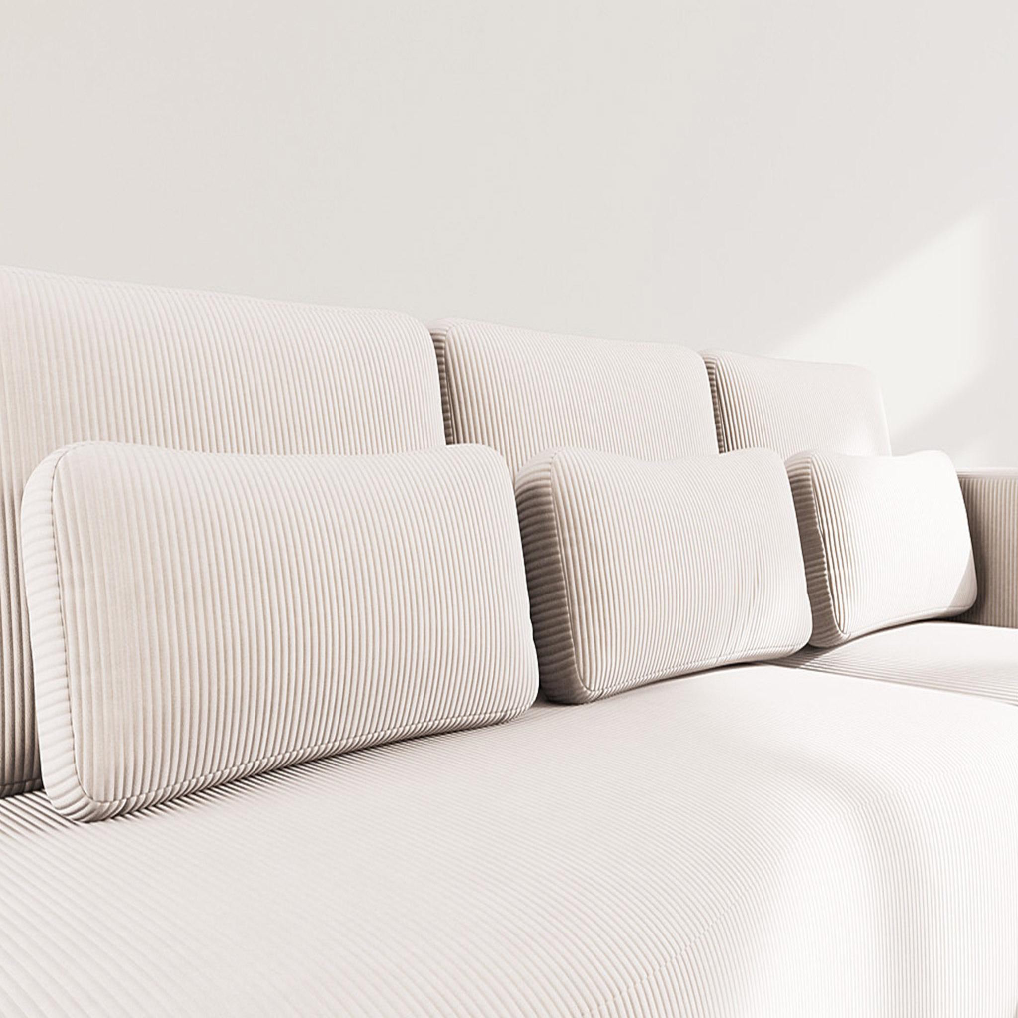 Voir la diapositive 4 : BEST MOBILIER Mahina - canapé d'angle droit 4 places convertible avec coffre en velours côtelé