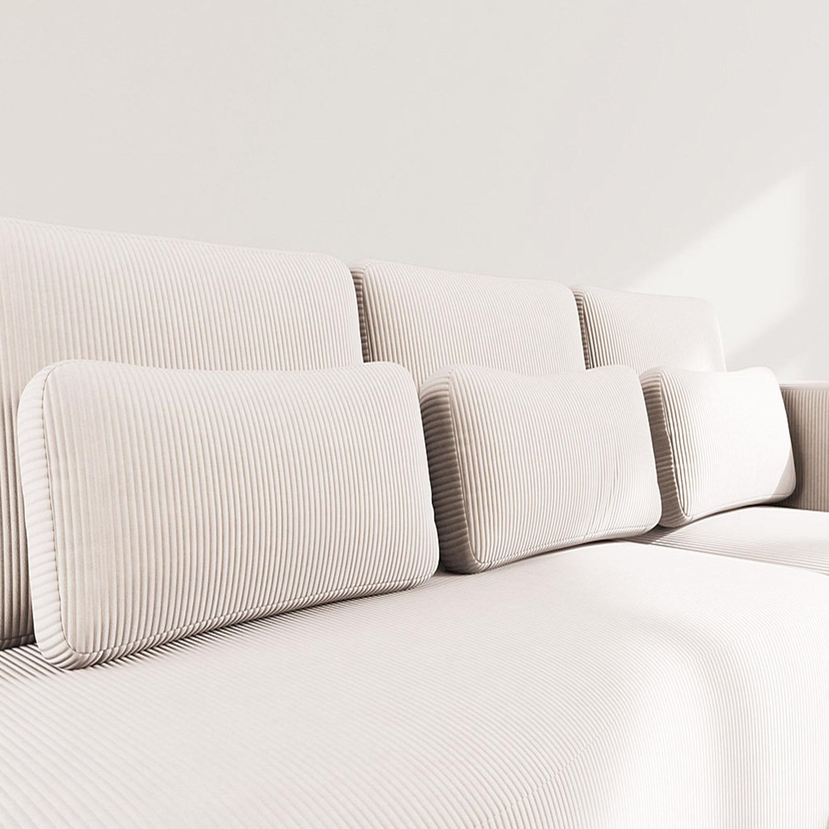 LISA DESIGN Mahina - canapé d'angle droit 4 places convertible avec coffre en velours côtelé