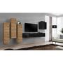 Voir la diapositive 2 : Paris Prix Ensemble Meuble TV  Switch Lamel III  330cm Noir & Naturel