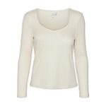 Vero Moda T Shirt Manches  ongues écru Femme Vero Moda Monaja. Coloris disponibles : Beige