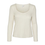 Vero Moda T Shirt Manches Longues écru Femme Vero Moda Monaja. Coloris disponibles : Beige