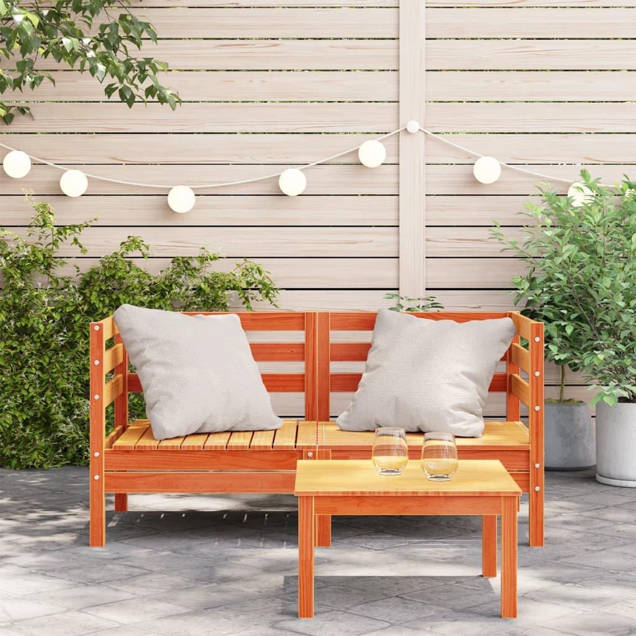Voir la diapositive 3 : VIDAXL Canapes d'angle de jardin 2 pcs cire marron bois de pin massif